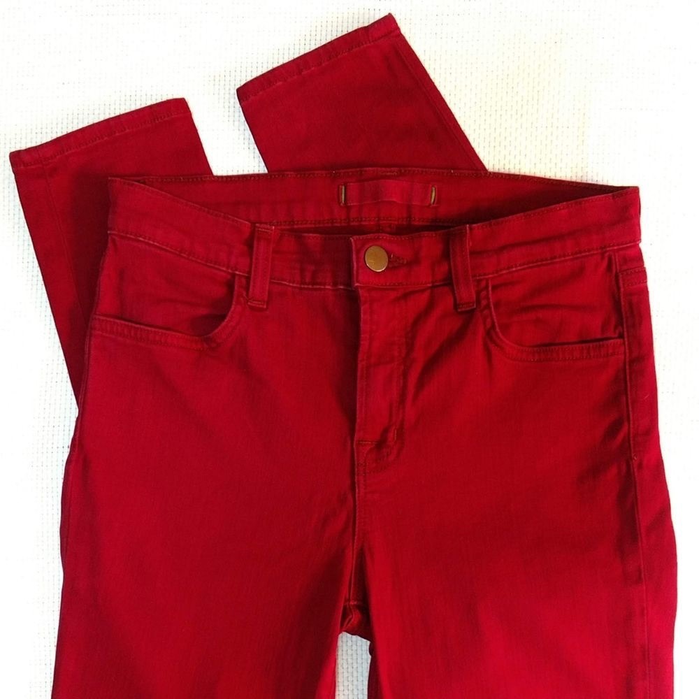 J BRAND Maria Skinny Jeans in Black Cherry Red